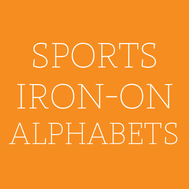 9-143 Sport Alphabet - Red Flocked 1.5 Inch Iron-on