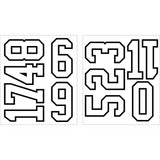 9-118 Athletic Numbers Team Pack - 5 inch Flocked White Iron-on