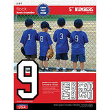 9-117 Athletic Numbers Team Pack - 5 inch Black Flocked Iron-on