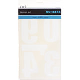 9-121 Athletic Numbers  - 4 inch White Flocked Iron-on