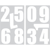 9-121 Athletic Numbers  - 4 inch White Flocked Iron-on