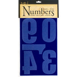 9-122 Athletic Numbers - 4 inch Blue Flocked Iron-on