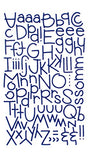 9-157 Blue Flocked Letters - 1.25 inch Blue Print Alphabet & Punctuation