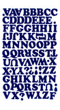 9-172 Chunky Alphabet - Blue Flocked .75 Inch Iron-on