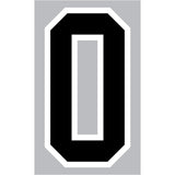 9-200 Athletic Numbers Individual #0 - 5 inch Black Flocked Iron-on