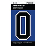 9-200 Athletic Numbers Individual #0 - 5 inch Black Flocked Iron-on