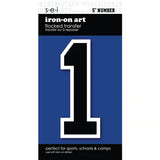 9-202 Athletic Numbers Individual #2 - 5 inch Black Flocked Iron-on