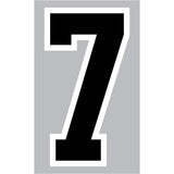 9-207 Athletic Numbers Individual #7 - 5 inch Black Flocked iron-on