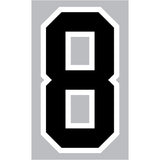 9-208 Athletic Numbers Individual #8 - 5 inch Black Flocked Iron-on