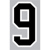 9-209 Athletic Numbers Individual #9 - 5 inch Black Flocked Iron-on