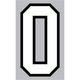 9-210 Athletic Numbers Individual #0 - 5 inch White Flocked Iron-on