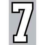 9-217 Athletic Numbers Individual #7 - 5 inch White Flocked Iron-on