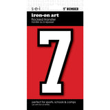 9-217 Athletic Numbers Individual #7 - 5 inch White Flocked Iron-on