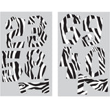 9-222 Black/White Zebra Print Numbers - 3 inch Black/White Zebra Print Number Iron-on