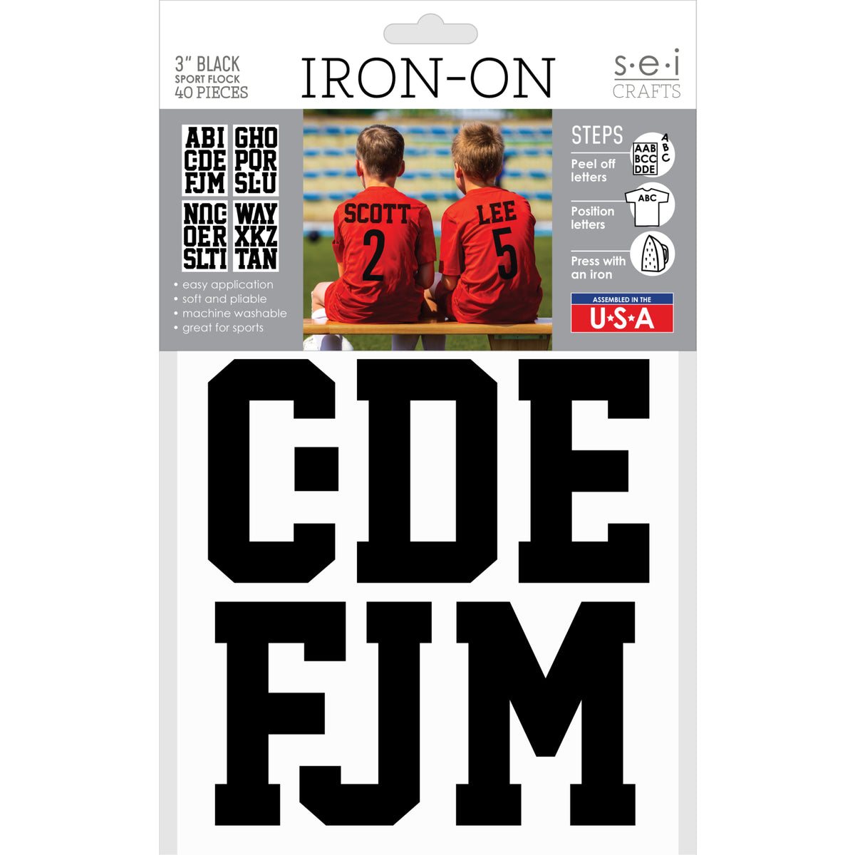 9-143 Sport Alphabet - Red Flocked 1.5 Inch Iron-on – SEI Crafts
