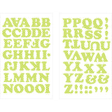 9-232 Lime Green Polka Dot Letters - 1 inch Lime Green Polka Dot Alphabet Iron-on