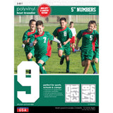 9-277 Athletic Numbers Team Pack - 5 inch White Polyvinyl Iron-on