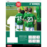9-279 Athletic Numbers Team Pack - 8 inch White Polyvinyl Iron-on