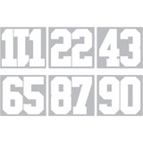9-279 Athletic Numbers Team Pack - 8 inch White Polyvinyl Iron-on