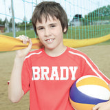 9-281 Sports Alphabet - White Polyvinyl 3 Inch Iron-on