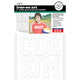 9-281 Sports Alphabet - White Polyvinyl 3 Inch Iron-on
