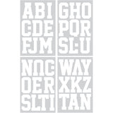 9-281 Sports Alphabet - White Polyvinyl 3 Inch Iron-on