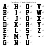 9-282 Sports Alphabet - Black Polyvinyl 3 Inch Iron-on