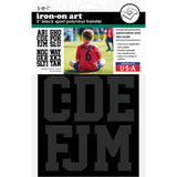 9-282 Sports Alphabet - Black Polyvinyl 3 Inch Iron-on