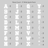 9-290 Sport Alphabet - White Flocked 2 Inch Iron-on