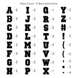 9-291 Sport Alphabet - Black Flocked 2 Inch Iron-on