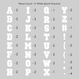 9-292 Sport Alphabet - White Polyvinyl 2 Inch Iron-on