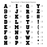 9-293 Sport Alphabet - Black Polyvinyl 2 Inch Iron-on