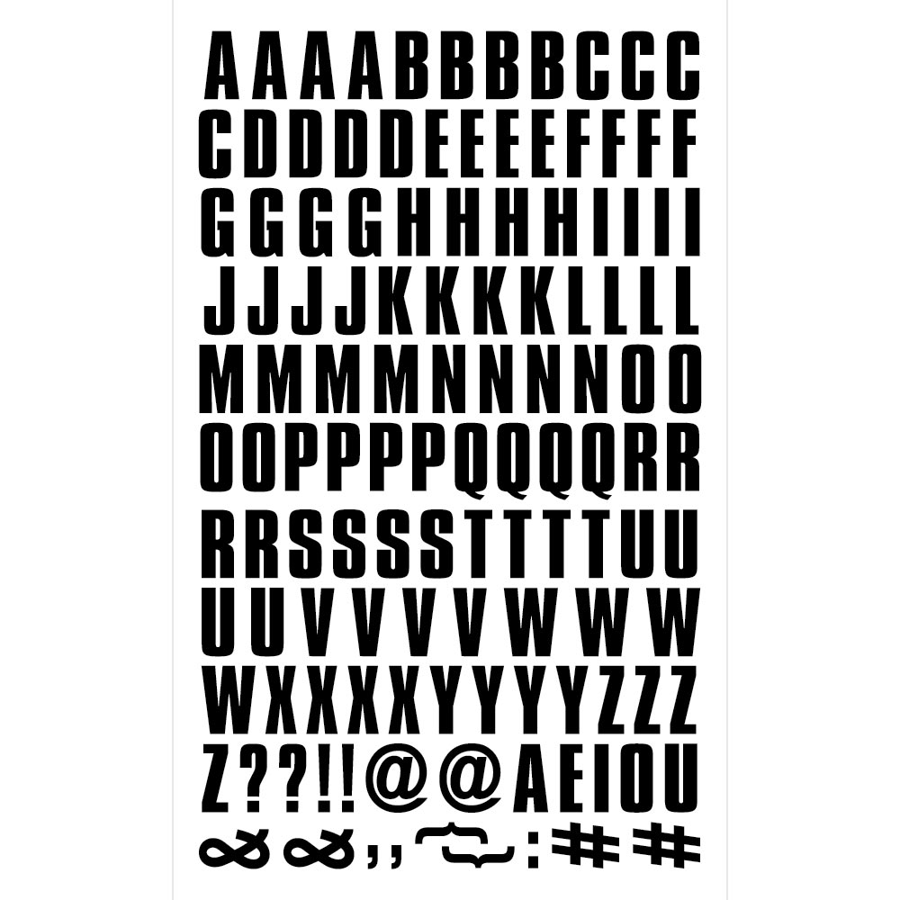 9 295 Block Alphabet Black Flocked .75 Inch Iron on