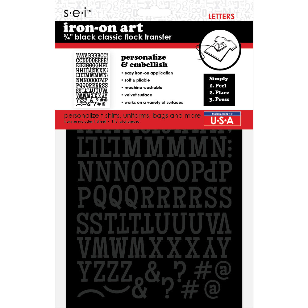 Black Franklin Alphabet Stickers, 3.5 Inches, 65 Stickers