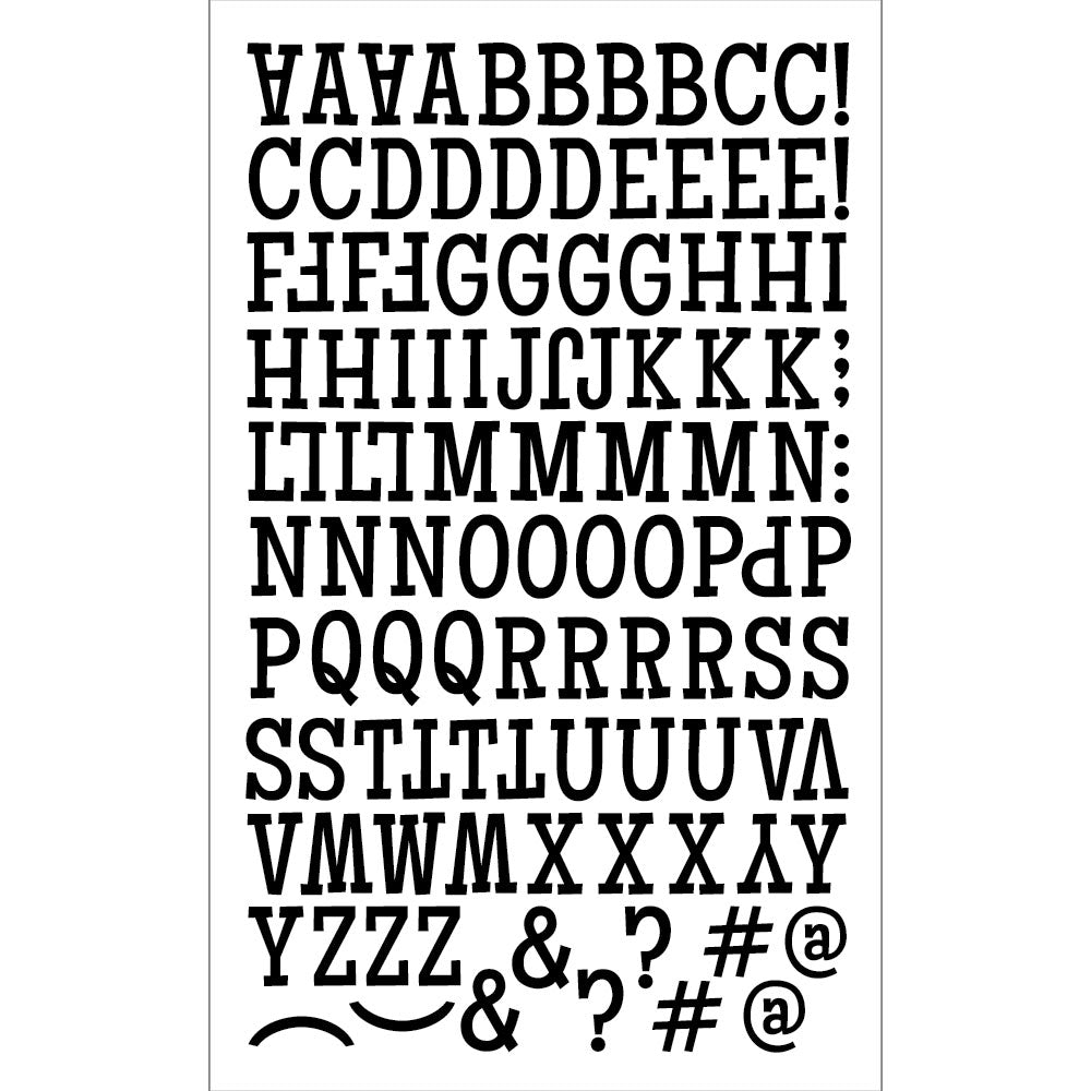 Black Franklin Alphabet Stickers, 3.5 Inches, 65 Stickers