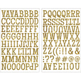 9-306 Classic Alphabet & Punctuation - Gold Ultra Glitter 3 Inch Iron-on