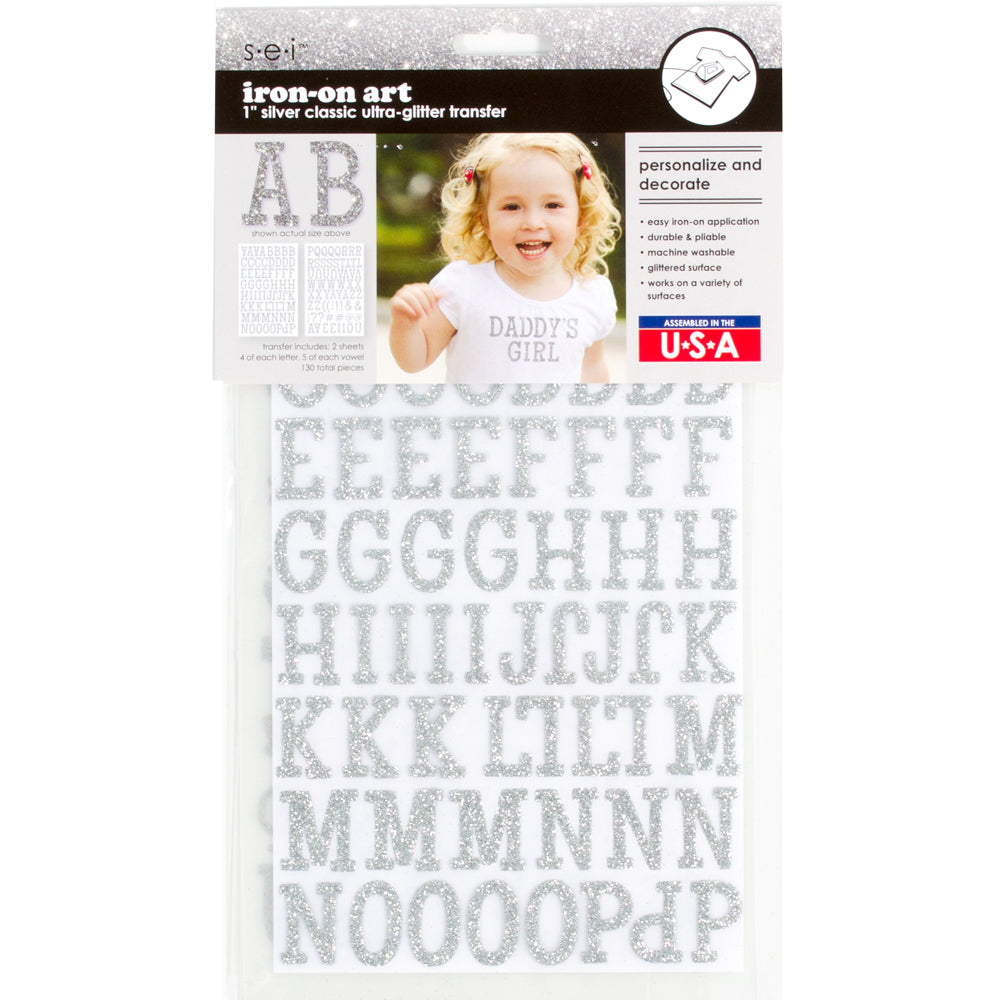 9-326 Silver Carefree Ultra Glitter Letters - 1/2 inch Silver Alphabet –  SEI Crafts
