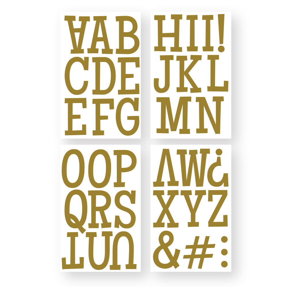 9-306 Classic Alphabet & Punctuation - Gold Ultra Glitter 3 Inch Iron- –  SEI Crafts