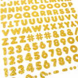 9-325 Gold Carefree Ultra Glitter Letters - 1/2 inch Gold Alphabet, Numbers and Punctuation