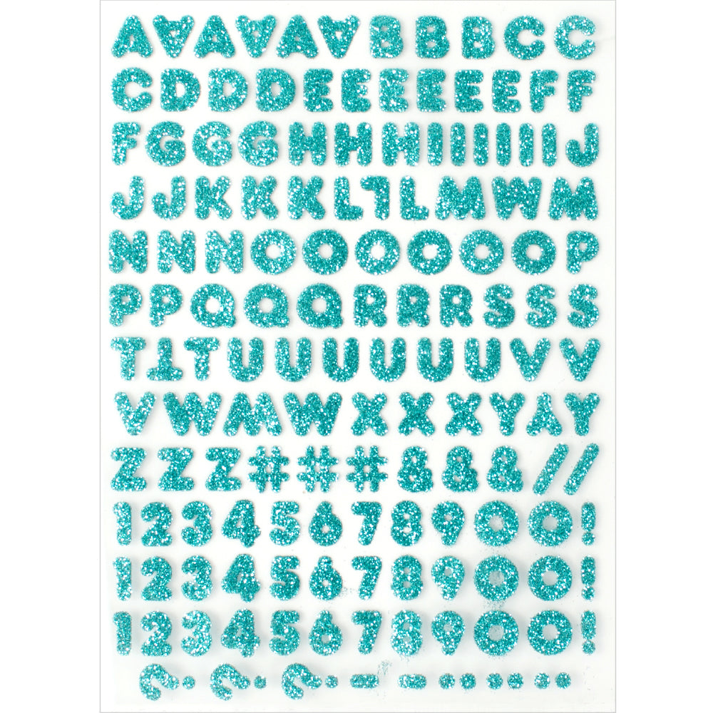 Letter Alphabet Number Stickers, Reflective Glitter 1 126 Count