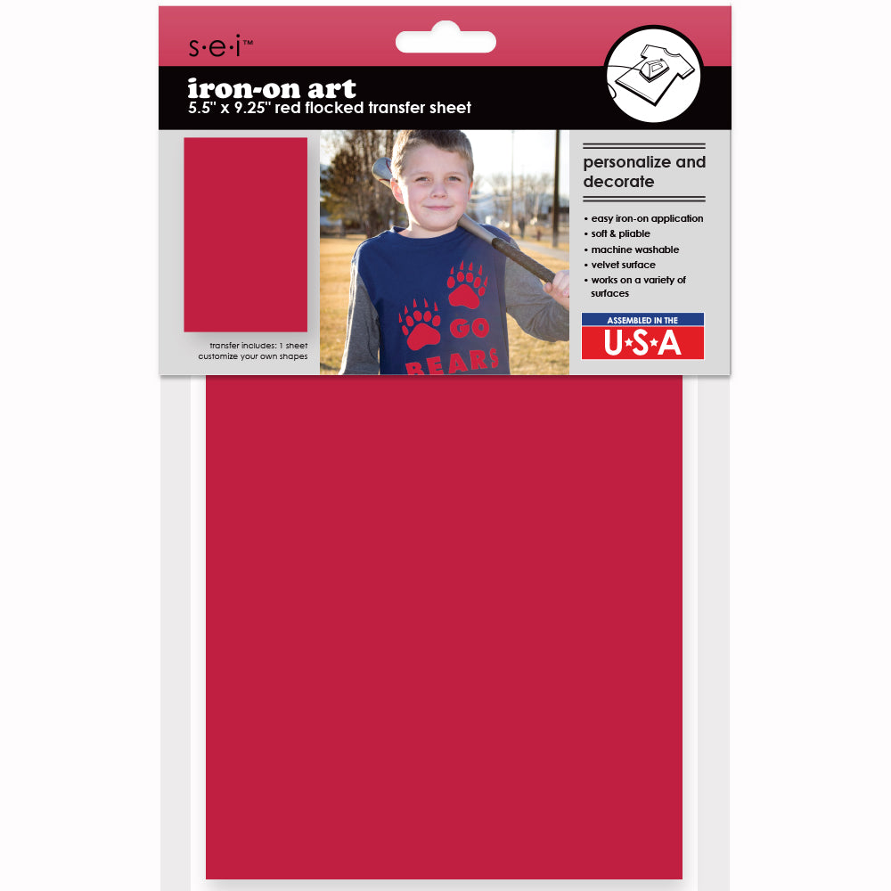 9-4225 Solid Red 5.5 x 9.25 Inch Iron-on Sheet - Cut Your Own Design – SEI  Crafts