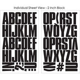 9-721  Inch Black Flocked Block Letter Bundle Pack