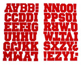 9-732 Sport Alphabet Bundle Pack - Red Flocked 1.5 Inch Iron-on