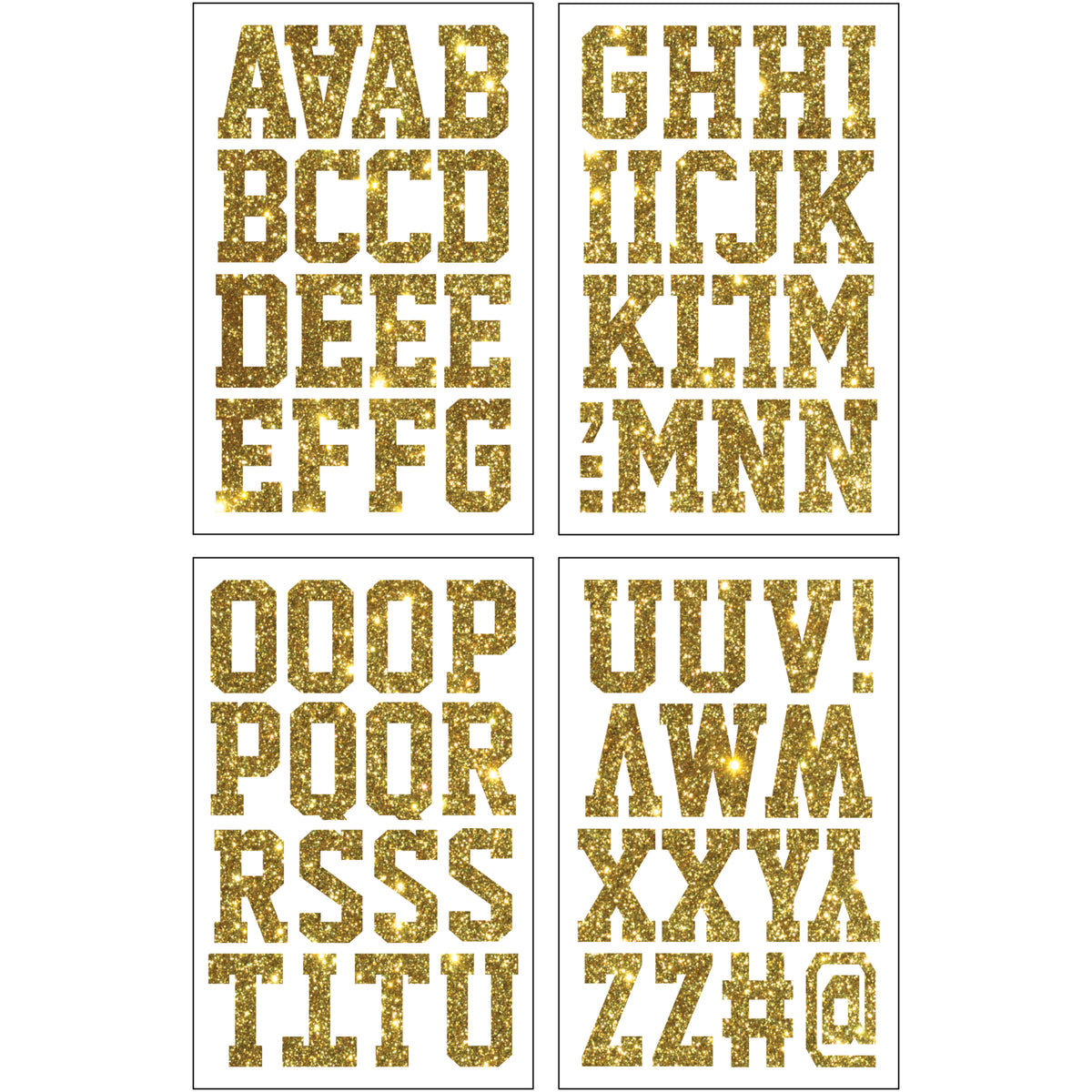 9-443 Varsity Alphabet and Punctuation - Gold Glitter 2 Inch Iron-on – SEI  Crafts