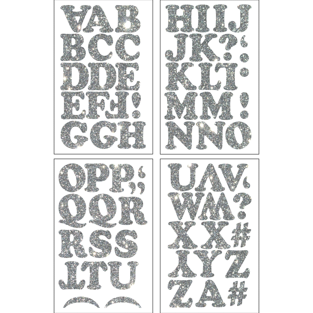12 Pack: Silver Glitter Alphabet Stickers by Recollections™