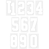 9-454 Varsity Numbers Team Pack - White polyvinyl 8 Inch Iron-on