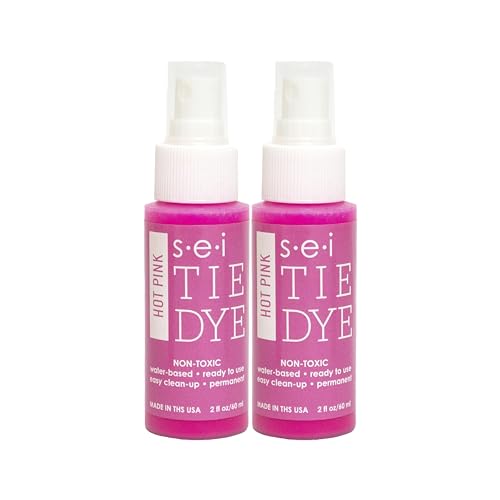 6-1332 Hot Pink Tie Dye Spray Bottles, 2- Ounces, Fabric Spray Dye 2 Pack