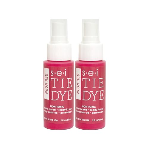 6-1622 Neon Red Tie Dye Spray Bottles, 2- Ounces, Fabric Spray Dye 2 Pack