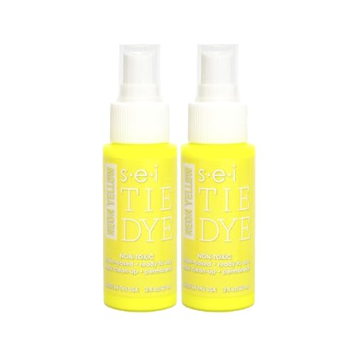 6-1642 Neon Yellow Tie Dye Spray Bottles, 2- Ounces, Fabric Spray Dye 2 Pack