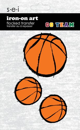 9-4030 3 Basketballs Iron-On Graphic - 3.35-Inch by 5-Inch